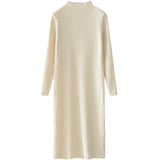 Autumn And Winter With Coat Sweater Dress Women Loose Fashion With Medium And Long Bottoming Over The Knee Knit Dress