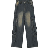 Workwear Jeans Women 2025 New High Street Design High-Rise Loose Straight Leisure Broad Legs Long Pants