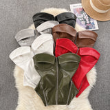 Vintage Locomotive Pure Hot Girl Breast Vest Autumn Zipper Short Design Sense Niche Beautiful Blouse Tide