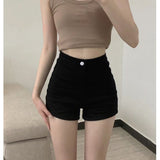 Black Shorts Women Wear The Bottom Of The Summer High-Waisted Hot Babes Tight Fat MM Jeans Kited Super Short Hot Pants
