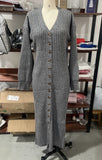 2025 Autumn And Winter Women's New Casual Gray Long Sweater Cardigan
