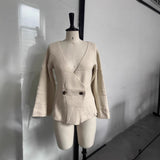 2025 Autumn New Retro Art Single Buckle Collar Collar Long Wind Jacket