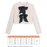 Spring 2025 New Women's Fashion Casual Bow Tie With Small Fragrant Knitted Cardigan Jacket