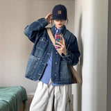 2025 Spring And Autumn New Loose Gas Coat Ankola Red College Wind Splicing Fake Two Knitted Shirt Women