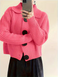 New Women's Loose Korean Version Of Fashion Casual Big Collar Knitted Cardigan Coat
