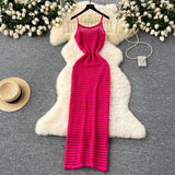 Empty Grid Sling Dress Women's Summer New Folding Coat Wearing Long Body Dressing Vest Burqa Skirt