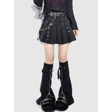 Overlapping Skirt Jeans Women Autumn Retro Do Old Water Wash High Waist Tie With Horseshoes Super Fire Korean Micro-Rave Pants