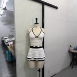 -- 2025 Summer Women's Explosive Sexy U-Neck Sleeveless Squint Bag Hip Dress