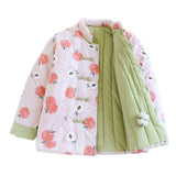 Chinese Style Buckle Coat Cotton Jacket Women's Fashion Elegant Warm Cotton Clothes National Tide Printing Cotton Coat