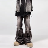 High Street Water Wash Retro Straight Jeans In Summer New Casual Fashion Pants Men's Trending In Wind