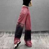 Fat Mm Ocean Color Ripped Jeans Women's Large Size Summer New High-Rise Loose Thin Straight Leg Pants