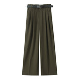 Women's Clothing 2025 New Women's Winter Belt Double-Folded Pants