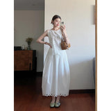 Fashion Set Summer 2025 New Empty Sleeveless Vest Blouse High-Rise Loose-Fitting Skirt Suit