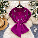 Korean Version Of Fashion Casual Denim Dress Women Retro Collar Short Sleeve Single Buckle Waist Swing Shirt Long Skirt