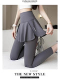 New Pocket Fake Two Yoga Pants Large-Size High-Rise Sunscreen Skirts Thin Sports Wear Outside The Bottom