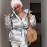 2025 Autumn And Winter New Women's Casual Loose Long-Sleeved Hood Splicing Plush Fur Coat Women