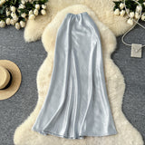 High-Grade Sensed With The Frontal Half-Dress Woman 2025 New Light Luxury High-Rise Thin A-Word Bag With A Long Skirt With A Long Tail