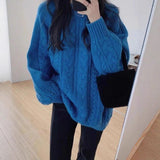 Loose Lazy Blue Sweater Women's Autumn And Winter 2025 New Explosion Thick Cloth With Knitted Bottom Shirt