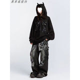 High Street Ins Do Old Tuxed Hole Jeans Women's New High-Rise Loose Thin Leg Pants