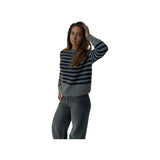 Spring New Knitwear Women's High-End Casual Casual Lazy Style Women's Striped Sweater