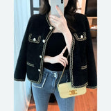 Spring And Winter 2025 Short Scented Sleeker New Marinade Fashion Famous Jacket Temperament Knitted Sweater Top